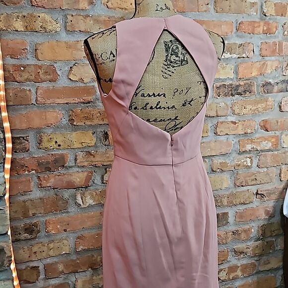 NWT Dessy Collection Desert Rose Crepe Open Back maxi Gown size 4 - Picture 9 of 14